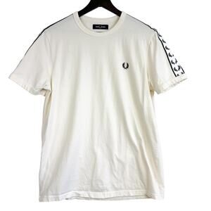 Fred Perry Contrast Tape Ringer TShirt in Off White Mens - M